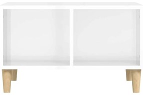 vidaXL Τραπεζάκι Σαλονιού Γυαλ. Λευκό 60x50x36,5 εκ. Επεξεργ. Ξύλο
