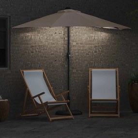 vidaXL Ομπρέλα Κήπου Taupe 294 x 150 x 223 εκ Πολυεστέρας και Χάλυβας