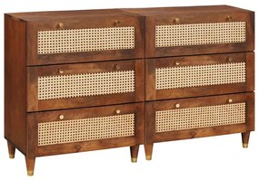 vidaXL Σετ Μπουφέ 2 pcs Καφέ 60 x 33.5 x 75 εκ. Μασίφ ξύλο μάνγκο