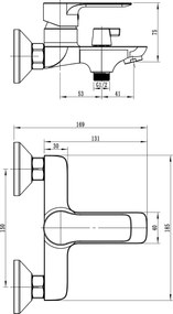 Acquanet Aurelia 1001 Chrome - Μπαταρία λουτρού
