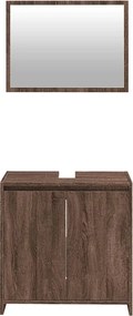 vidaXL Σετ Επίπλων Μπάνιου 2 Τεμαχίων Καφέ Δρυς από Τεχν. Ξύλο