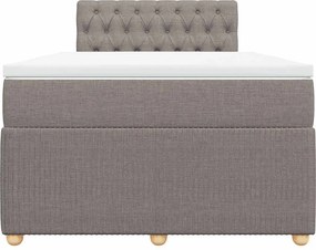 vidaXL Κρεβάτι Boxspring με Στρώμα Taupe 120x200 εκ. Υφασμάτινο