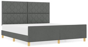 vidaXL Κρεβάτι Σκελετός Σκούρο Γκρι 180x200 εκ. Υφασμάτινο