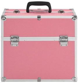 vidaXL Βαλίτσα Μακιγιάζ Ροζ 38x23x34 εκ. Αλουμινίου