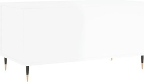vidaXL Τραπεζάκι Σαλονιού Γυαλ. Λευκό 90x44,5x45 εκ. Επεξεργ. Ξύλο