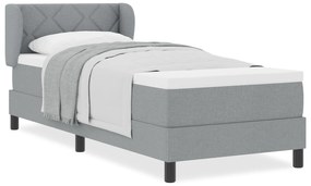 vidaXL Κρεβάτι Box Spring με Στρώμα  Γκρι ανοιχτό 80x200 εκ. Υφασμάτινο