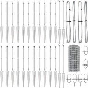 vidaXL Τεντώτο με στήριγμα Ασημί 0,6 x 50 μ. Ατσάλι