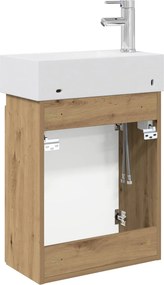 vidaXL Μονάδα μπάνιου με βρύση Artisan Δρυς 45,5 x 22,5 x 84 εκ