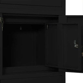 vidaXL Ντουλάπα Γραφείου Μαύρη 90 x 40 x 180 εκ. Ατσάλινη
