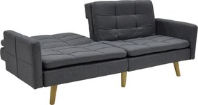 Καναπές-κρεβάτι Flexible pakoworld σε ανθρακί ύφασμα 198x87x76εκ