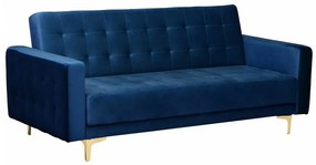 Καναπές κρεβάτι Berwyn G100, Λειτουργία ύπνου, Μπλε, 186x88x83cm, Πόδια: Μέταλλο