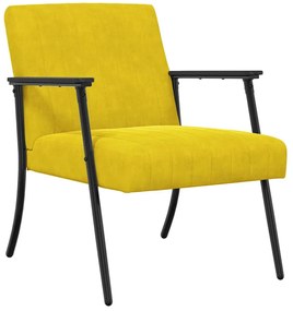 vidaXL Πολυθρόνα Κίτρινο 59 x 75 x 78 εκ Βελούδο