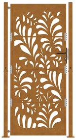 Πύλη κήπου 105x205 cm Weathering Steel Wave Design - Καφέ