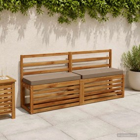 vidaXL Μαξιλάρια Πάγκου 2 Τεμαχίων VUGHT 2 pcs 100% Πολυεστέρας Taupe