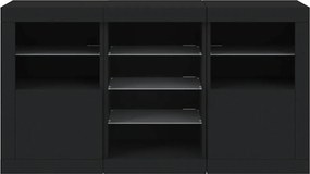 vidaXL Μπουφές με LED Μαύρος 123 x 37 x 67 εκ.