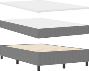 vidaXL LED Κρεβάτι με βάθρο Ανοιχτό Γκρι και Λευκό 120 x 200 cm