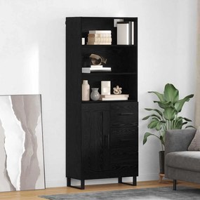 Highboard Μαύρη Οξυά 69,5 x 34 x 180 εκ. Επεξεργασμένο ξύλο