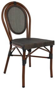 Καρέκλα Αλουμινίου Hm5026 Bamboo Look Καφέ Με Textline