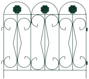 vidaXL Φράχτης Κήπου 5 pcs Πράσινο Ατσάλι