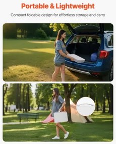 VEVOR 60cm Folding Portable Camping Table Aluminum Picnic Table Indoor Outdoor