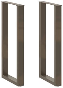 Πόδια Τραπεζιού Μπαρ σε Σχήμα U, 2 τεμ. από Φυσικό Ατσάλι 50x(100-101) εκ. Ατσάλι