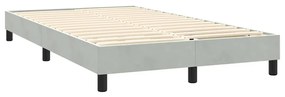 Κρεβάτι Boxspring με Στρώμα Ανοιχτό Γκρι 140x220 εκ. Βελούδινο - Γκρι