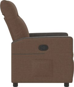 vidaXL Πολυθρόνα Ανακλινόμενη Καφέ Υφασμάτινη