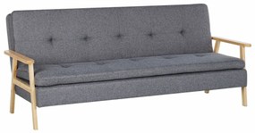 Καναπές κρεβάτι Berwyn 1563, Γκρι, 84x204x85cm, 47 kg, Πόδια: Ξύλο, Ξύλο: Ευκάλυπτος, Καουτσούκ | Epipla1.gr