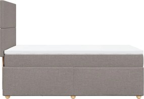 vidaXL Κρεβάτι Boxspring με Στρώμα Taupe 90x190 εκ.Υφασμάτινο