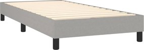 vidaXL Κρεβάτι Boxspring με Στρώμα &amp; LED Αν.Γκρι 100x200 εκ Υφασμάτινο