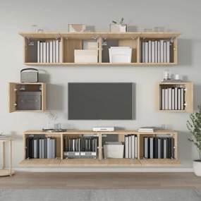 vidaXL Σετ Επίπλων Τηλεόρασης 6 Τεμαχίων Sonoma Δρυς Επεξ. Ξύλο