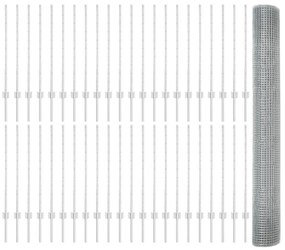 vidaXL Τεντώτο με στήριγμα Ασημί 1 x 100 m Ατσάλι