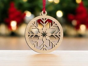 Σετ των 3 Intra απο ξύλο plywood 3mm-4mm πάχος – Στολίδι με μπάλα με νιφάδα χιονιού 45x50 cm INTRAVECTRY-MY545640