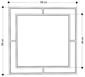 Καθρέφτης τοίχου Callista Megapap χρώμα μαύρο 58,6x2x58,6εκ.