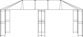 vidaXL Σκελετός Γκαζebo 6 x 3 m Μαύρο Ατσάλι