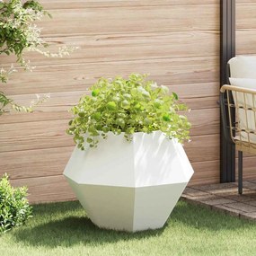 Γλάστρα Λευκό 75 x 75 x 60 εκ Ατσάλι