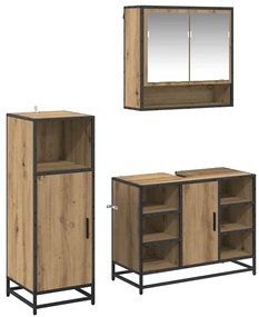 vidaXL Σετ Επίπλων Μπάνιου 3 pcs Artisan Oak Επεξεργασμένο ξύλο