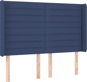 vidaXL Κρεβάτι Boxspring με Στρώμα &amp; LED Μπλε 140x190 εκ. Υφασμάτινο