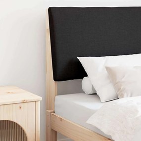 vidaXL Ταπετσαρισμένο κεφαλάρι Μαύρο 75 cm Στερεά ξυλεία πεύκου