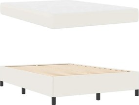 vidaXL Σκελετός Κρεβατιού με στρώμα Κρεμ 160 x 200 cm ύφασμα