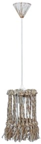 Φωτιστικό Οροφής Μix-15 1/L Rope Φ15 31-1115 White-Brown Heronia Σχοινί,Μέταλλο