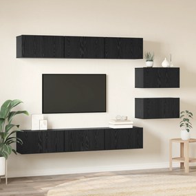 vidaXL Σετ επίπλου τηλεόρασης 8 pcs Μαύρη δρυς 60 x 30 x 30.5 εκ.