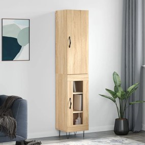 vidaXL Μπουφές Sonoma δρυς 34,5 x 34 x 180 εκ. από Επεξεργασμένο Ξύλο