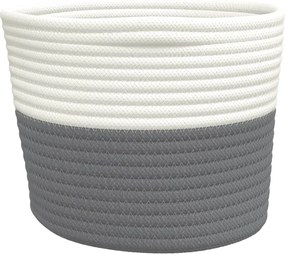 vidaXL Καλάθια Αποθήκευσης 2 τεμ. Γκρι/Λευκό Ø24 x 18 εκ. Βαμβακερά
