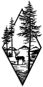 Διακοσμητικό Τοίχου Deer 891TNL3673 39x85cm Black Wallity Metal