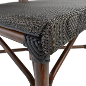 Καρέκλα KASON C5026 Αλουμινίου Bamboo Look Καφέ με Textline 40,5x56,5x89,5 εκ. 40.5x56.5x89.5 εκ.