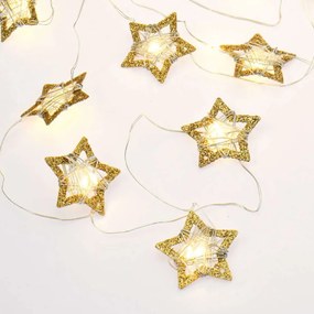 Χριστουγεννιάτικα Λαμπάκια Σειρά Diamond &amp; Jewelry Αστέρι 20 Mini Led XL20WW2A 190+30cm 0,4W Με Μπαταρία Gold Aca