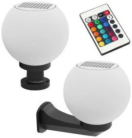 Ηλιακό Φωτιστικό Τοίχου/Δαπέδου E27 G45 RGB Μαύρο CCT Φ20 6795 Spotlight-6795-Μαύρο 6795