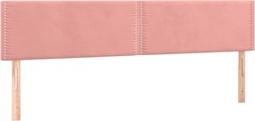 vidaXL Κρεβάτι Boxspring με Στρώμα Ροζ 200x200 εκ. Βελούδινο