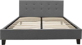 Κρεβάτι Mago pakoworld ύφασμα ανθρακί 160x200εκ